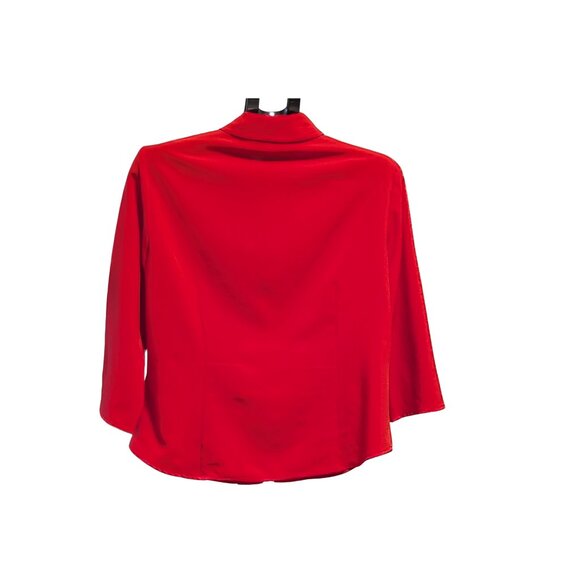 🎄✨ Festive Glam Red Holiday Blouse  Classic Elements Size 12 EUC - Picture 3 of 4